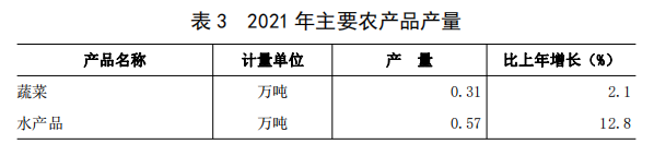 表 3 2021 年主要农产品产量.png